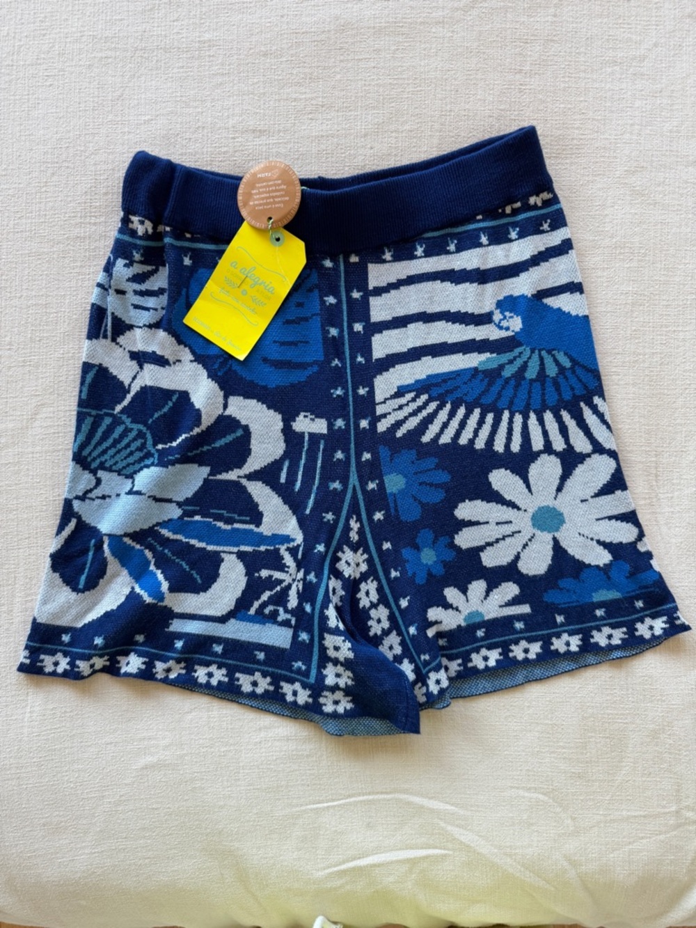 FARM Rio Jacquard Knit Shorts 💙🦜 NWT Brazil 🇧🇷 Size M